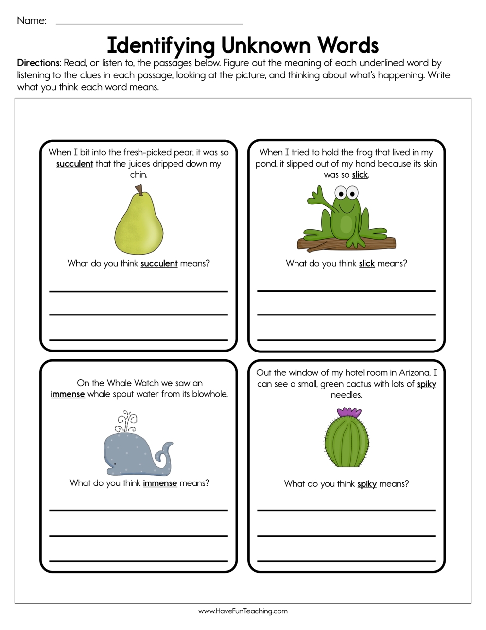 Identifying Unknown Words Worksheet Have Fun Teaching Identifying Unknown Words Worksheet Have Fun Teaching