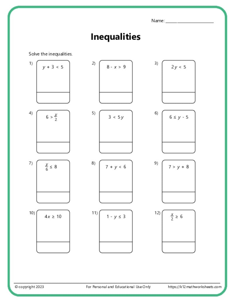 Inequalities Worksheets Solving Inequalities With Multiplication And Division Guided Notes And Practice Made By Teachers