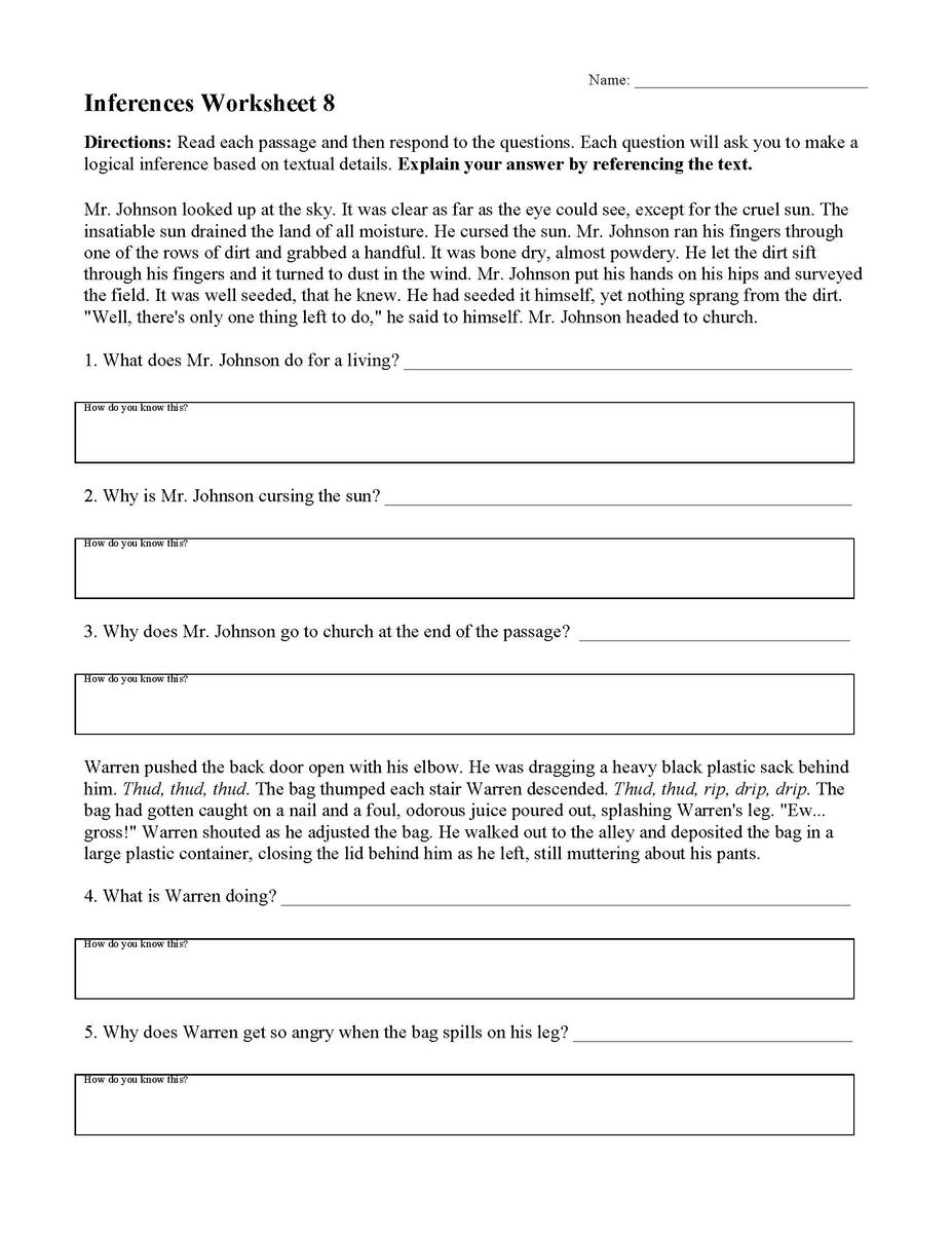 Inferences Worksheet 8 Reading Activity Worksheets Library Inferences Worksheet 8 Reading Activity Worksheets Library