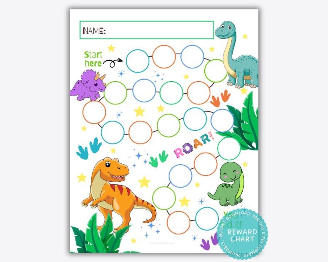 Interactive Potty Chart For Boys And Girls Potty Training Chart For Toddlers With 40 Reusable Magnetic Stars Dinosaur Theme Reward System Magnetic Potty Chart