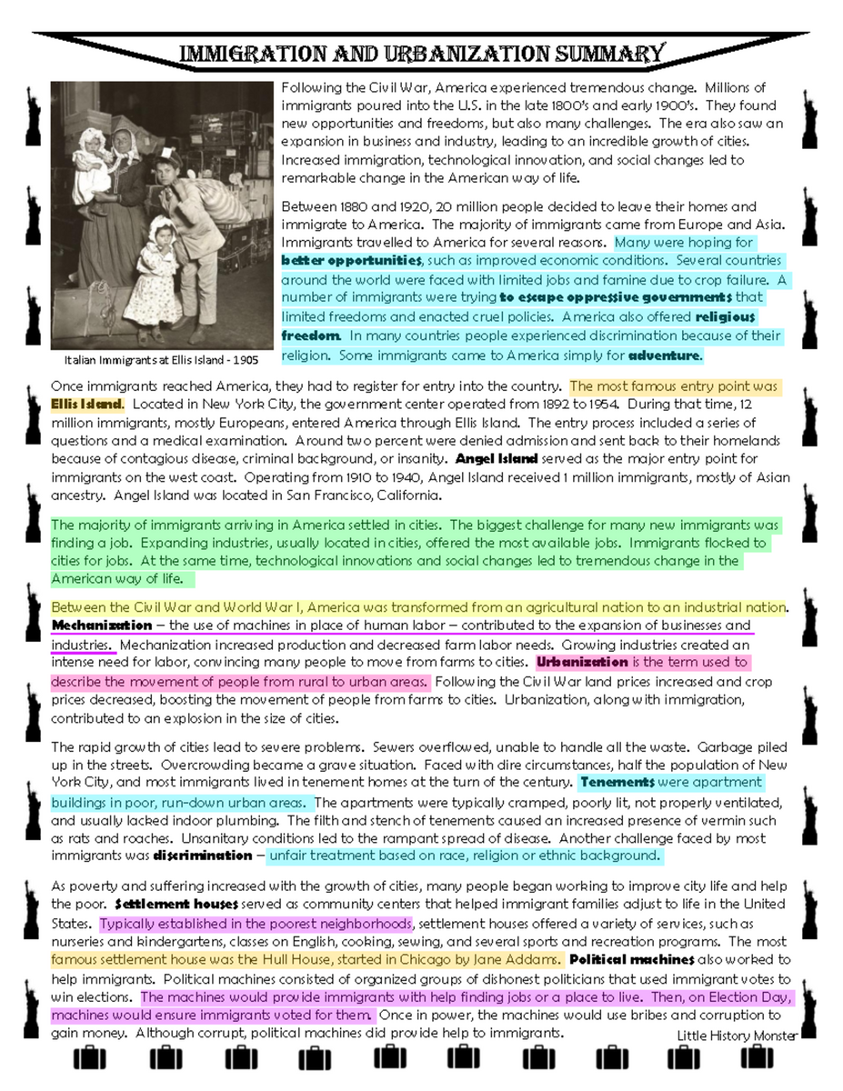 Italian Immigrants At Ellis Island Immigration Urbanization Study Guide Studocu