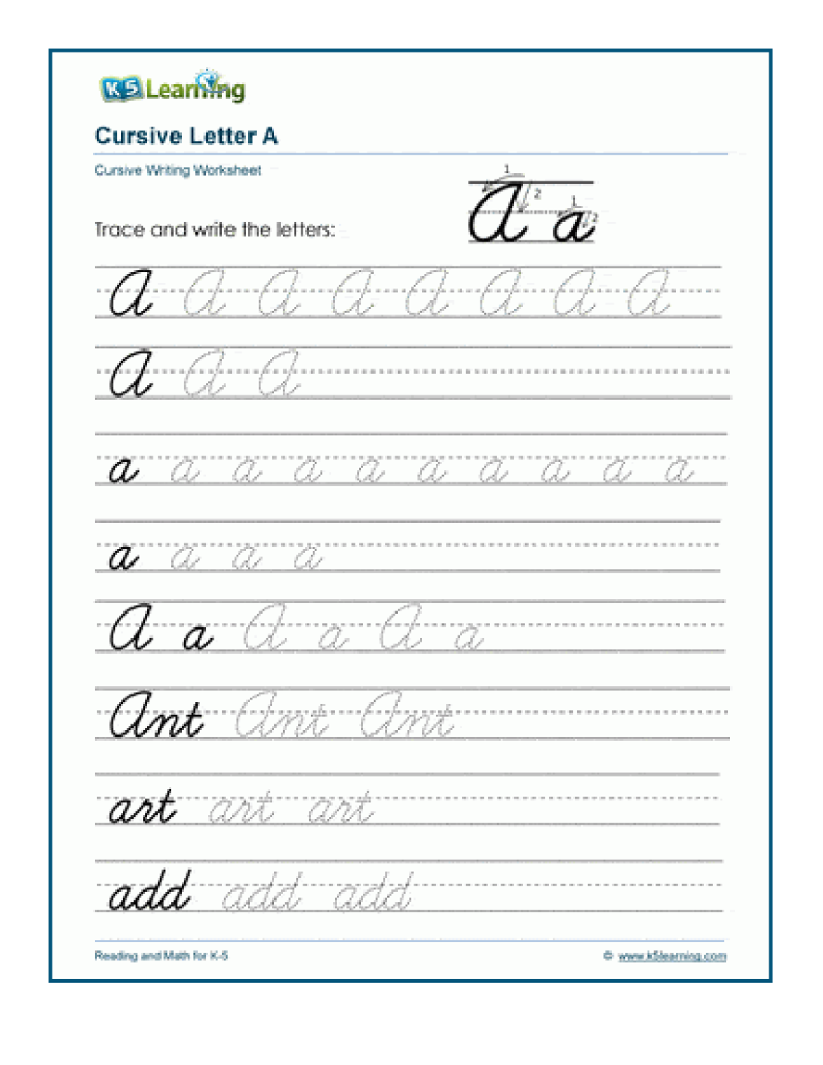 K5 Cursive Writing Worksheets A To T Letter Tracing Guide Studocu