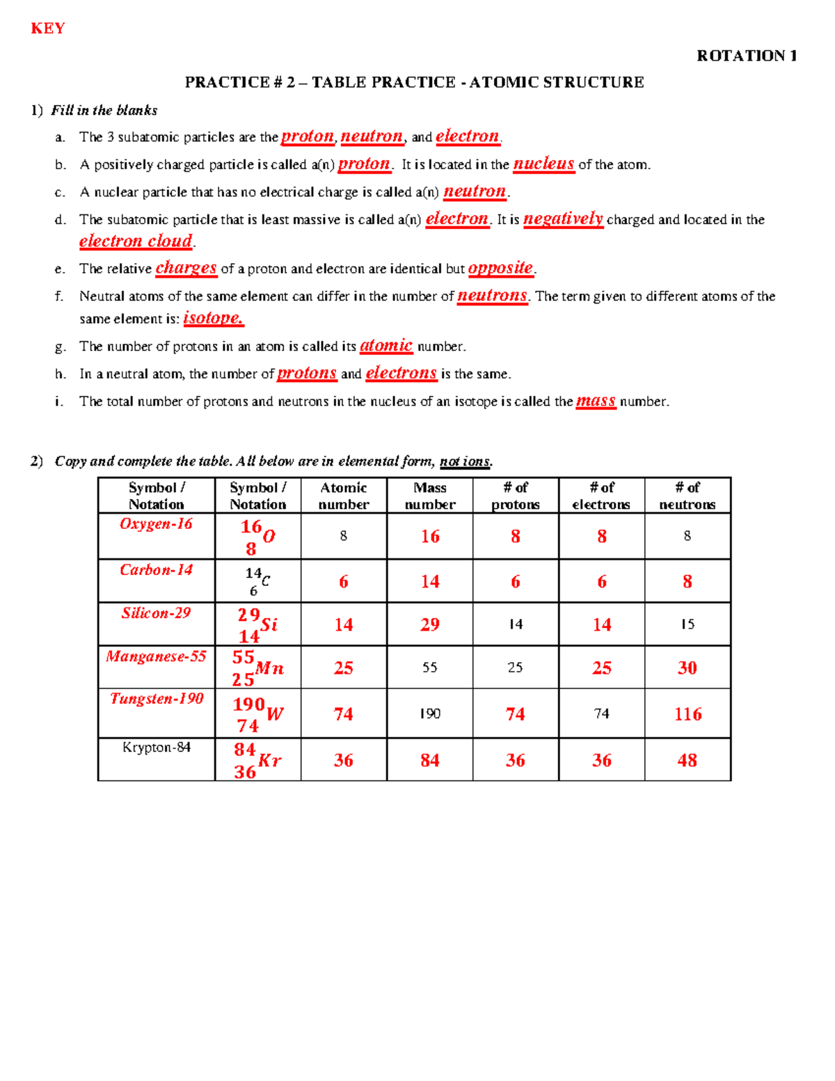 KEY Practice 2 Atomic Structure Understanding And Review Studocu KEY Practice 2 Atomic Structure Understanding And Review Studocu