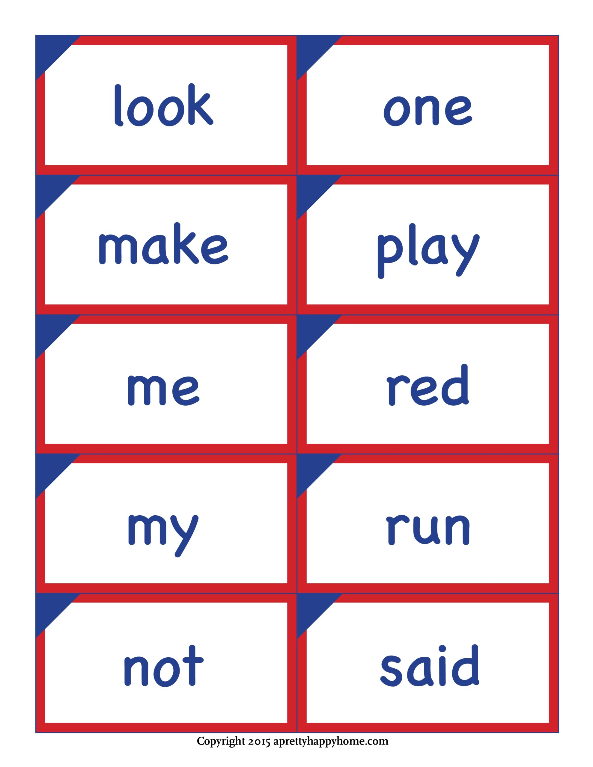 Kindergarten Sight Word Flash Cards Free Printable A Pretty Happy Home Kindergarten Sight Word Flash Cards Free Printable A Pretty Happy Home