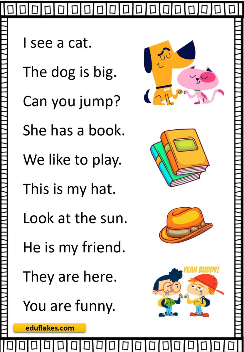 Kindergarten Sight Words Sentences Free PDF Eduflakes Kindergarten Sight Words Sentences Free PDF Eduflakes