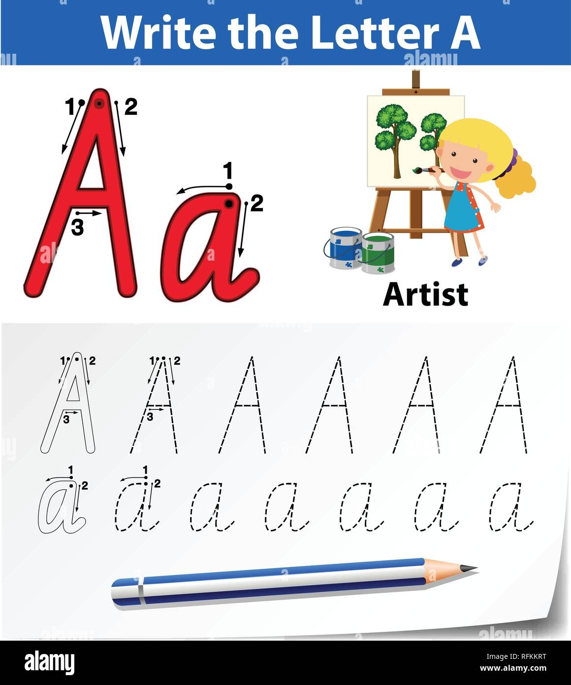 Letter A Tracing Hi Res Stock Photography And Images Alamy