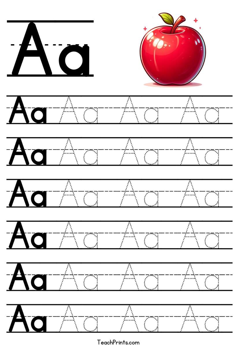 Letter Aa Trace And Color The Pictures Free PDF Download Ezpzphonics