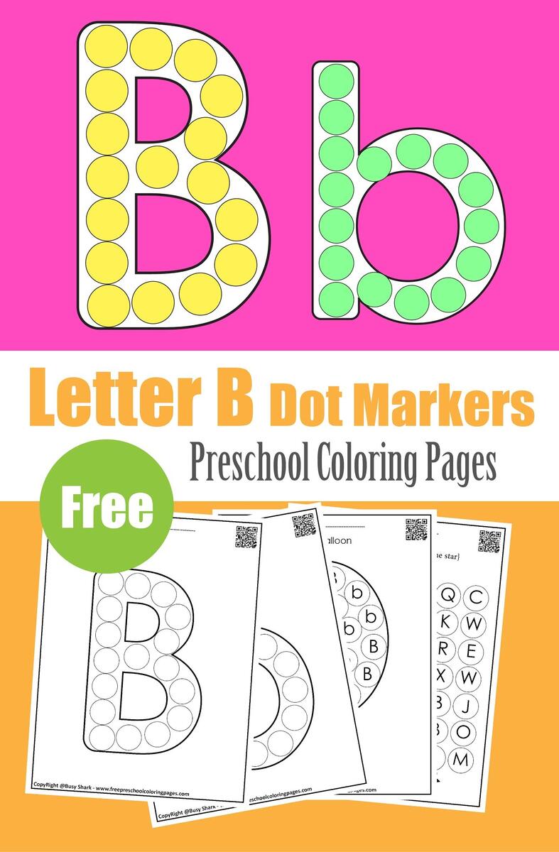 Letter B 10 Free Dot Markers Coloring Pages
