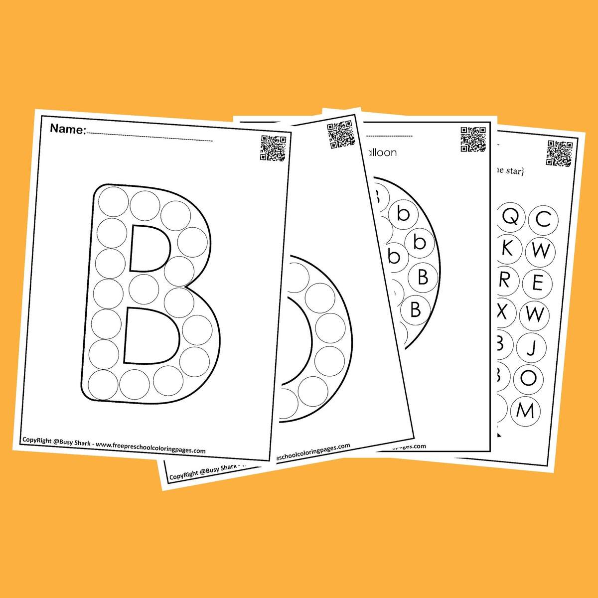 Letter B 10 Free Dot Markers Coloring Pages