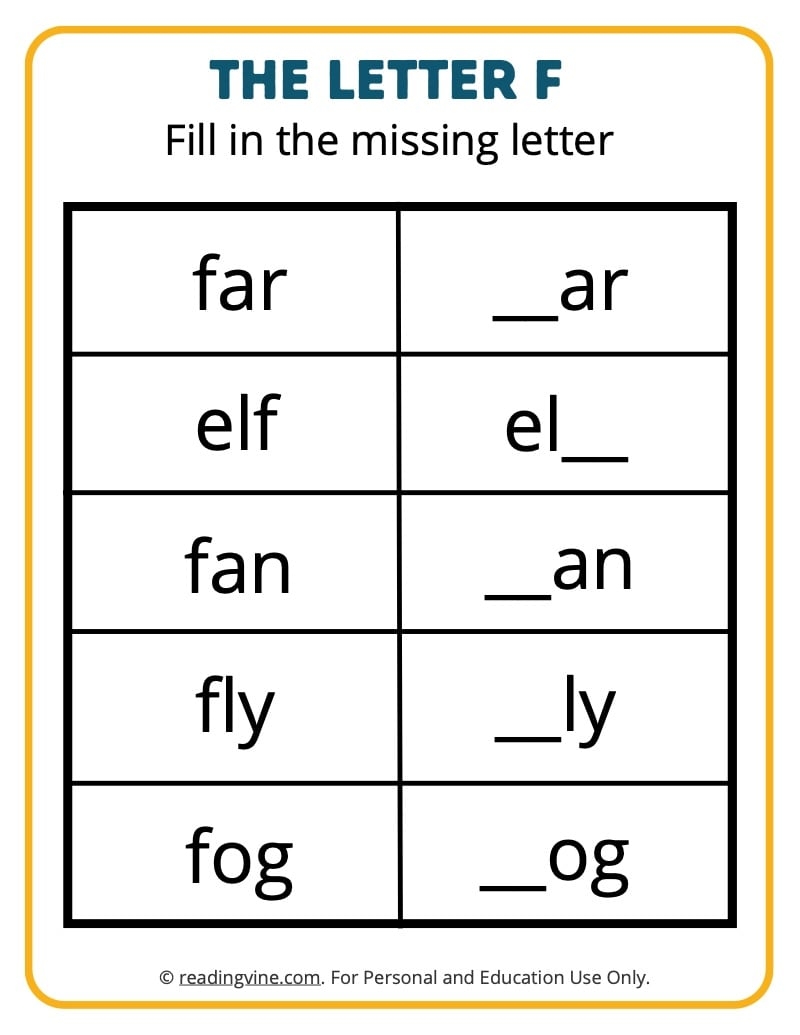 Letter F Worksheets For Preschool Free Printable