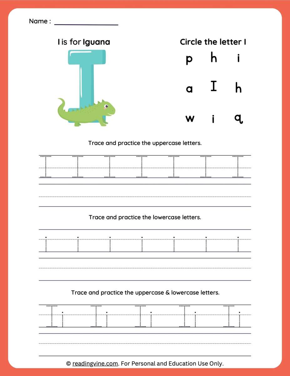 Letter I Tracing Worksheets For Preschool Letter I Tracing Worksheets For Preschool