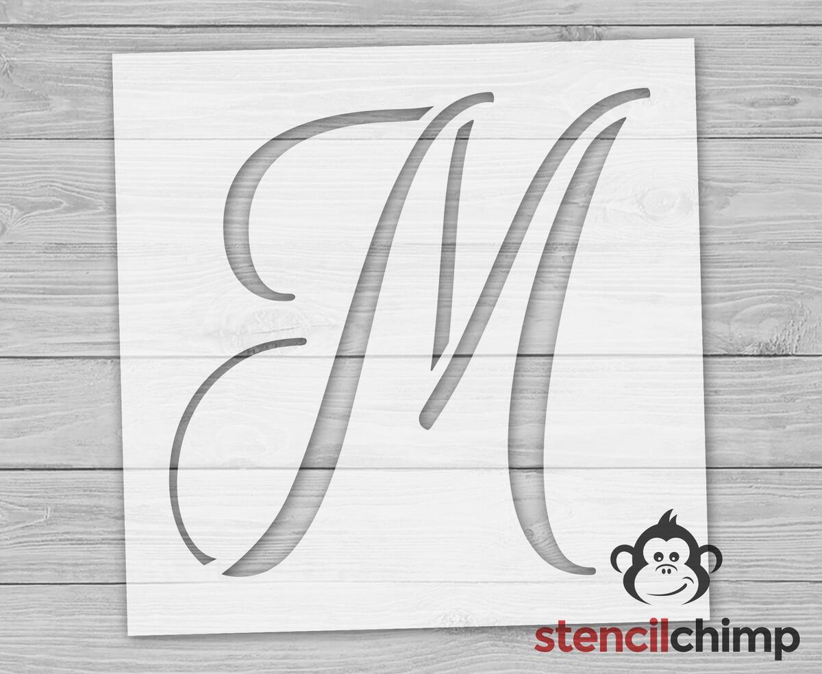 Letter M Stencil For Sign Script Letter Stencil Monogram Letter Stencil Vinyl Reusable Plastic Name Stencil Wedding Gift Home Decor Etsy