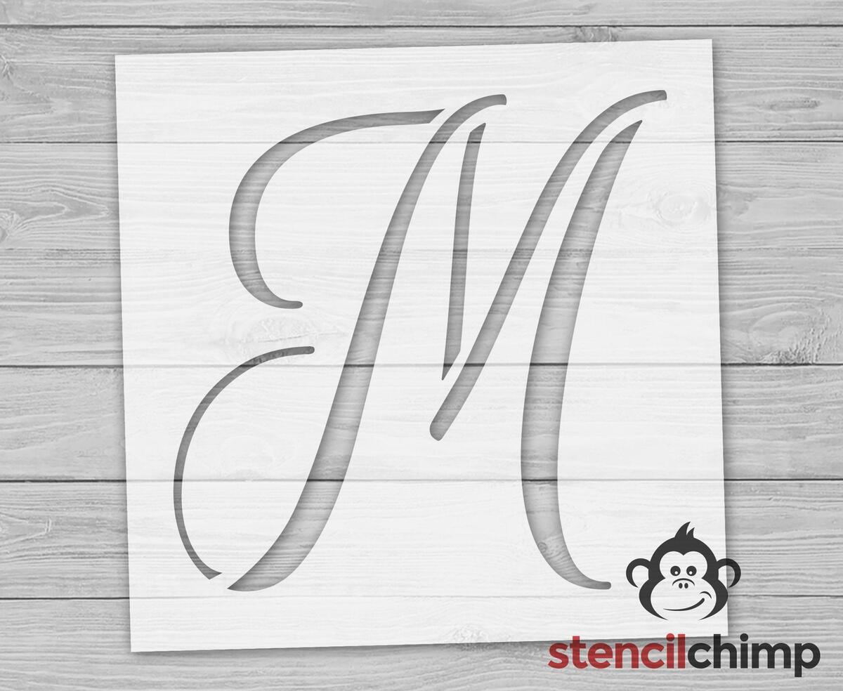 Letter M Stencil For Sign Script Letter Stencil Monogram Letter Stencil Vinyl Reusable Plastic Name Stencil Wedding Gift Home Decor Etsy
