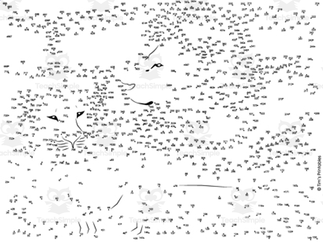 Lion Extreme Difficulty Dot To Dot Connect The Dots By Teach Simple Creative Haven Cats Dot To Dot ROYTMAN ARKADY Amazon Au Home