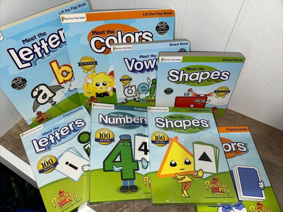 Lot Of 8 Preschool Prep Series Flashcard Sets Meet The Letters Numbers Colors EBay Amazon Preschool Prep Pack Meet The Letters Numbers Shapes Colors Big Set Bundle With Flashcards Coloring Board Flap Books Basic Skills Workbook Video Downloads Kathy Oxley Office