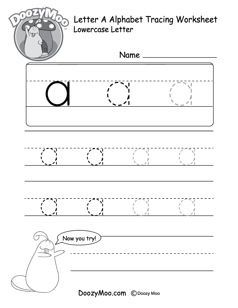 Lowercase Letter A Tracing Worksheet Doozy Moo Alphabet Letter Tracing Worksheets To Learn Letter Formation