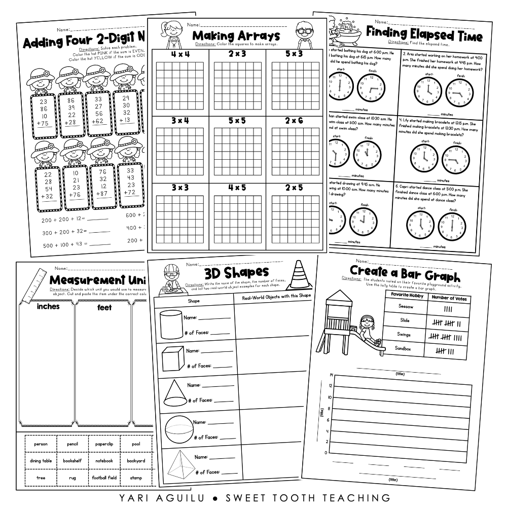 May No Prep Pack 2nd Grade Review Worksheets ELA Grammar Reading Math Shop Sweet Tooth Teaching May No Prep Pack 2nd Grade Review Worksheets ELA Grammar Reading Math Shop Sweet Tooth Teaching