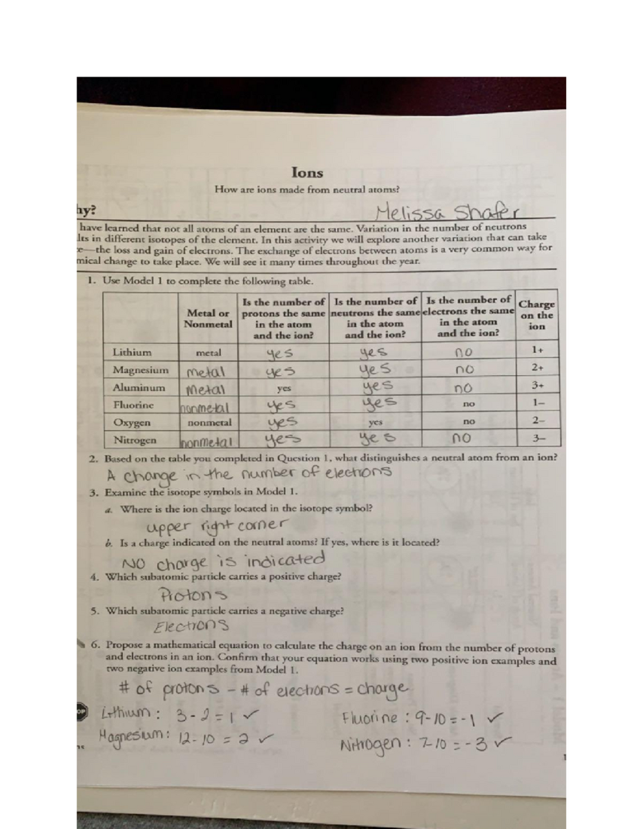 Microbiology BIO 101 Ions Worksheet Understanding Ion Formation Studocu Microbiology BIO 101 Ions Worksheet Understanding Ion Formation Studocu