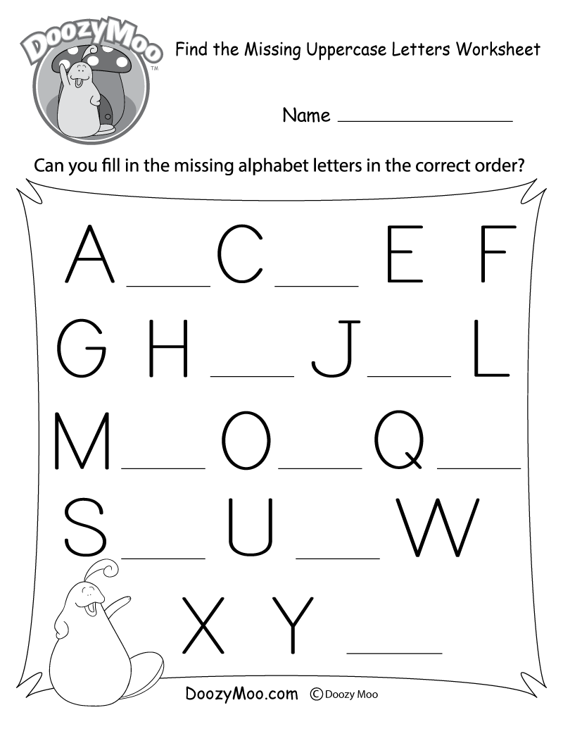 Alphabet Missing Letter Free Worksheet For Kids SKOOLGO