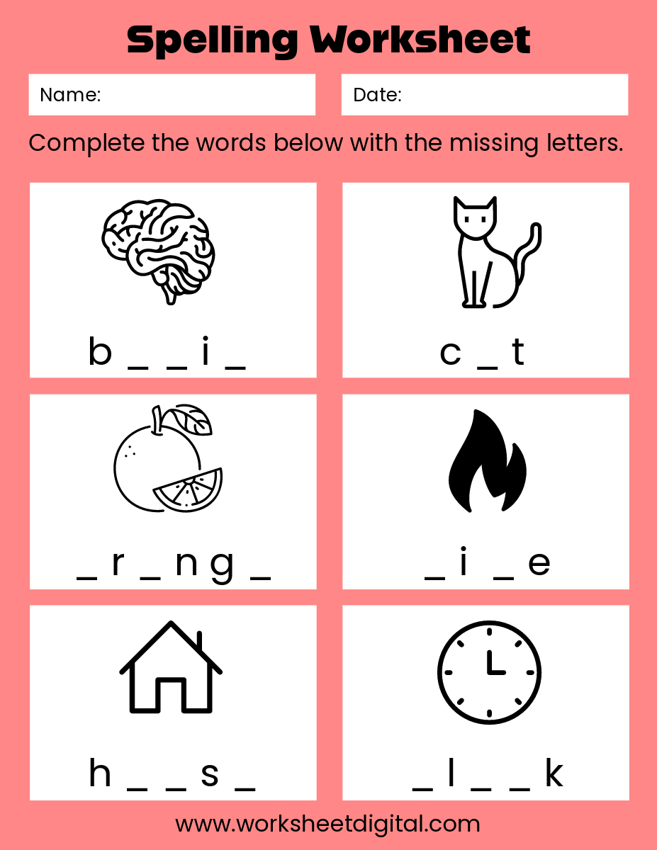 Missing Letters ESL English