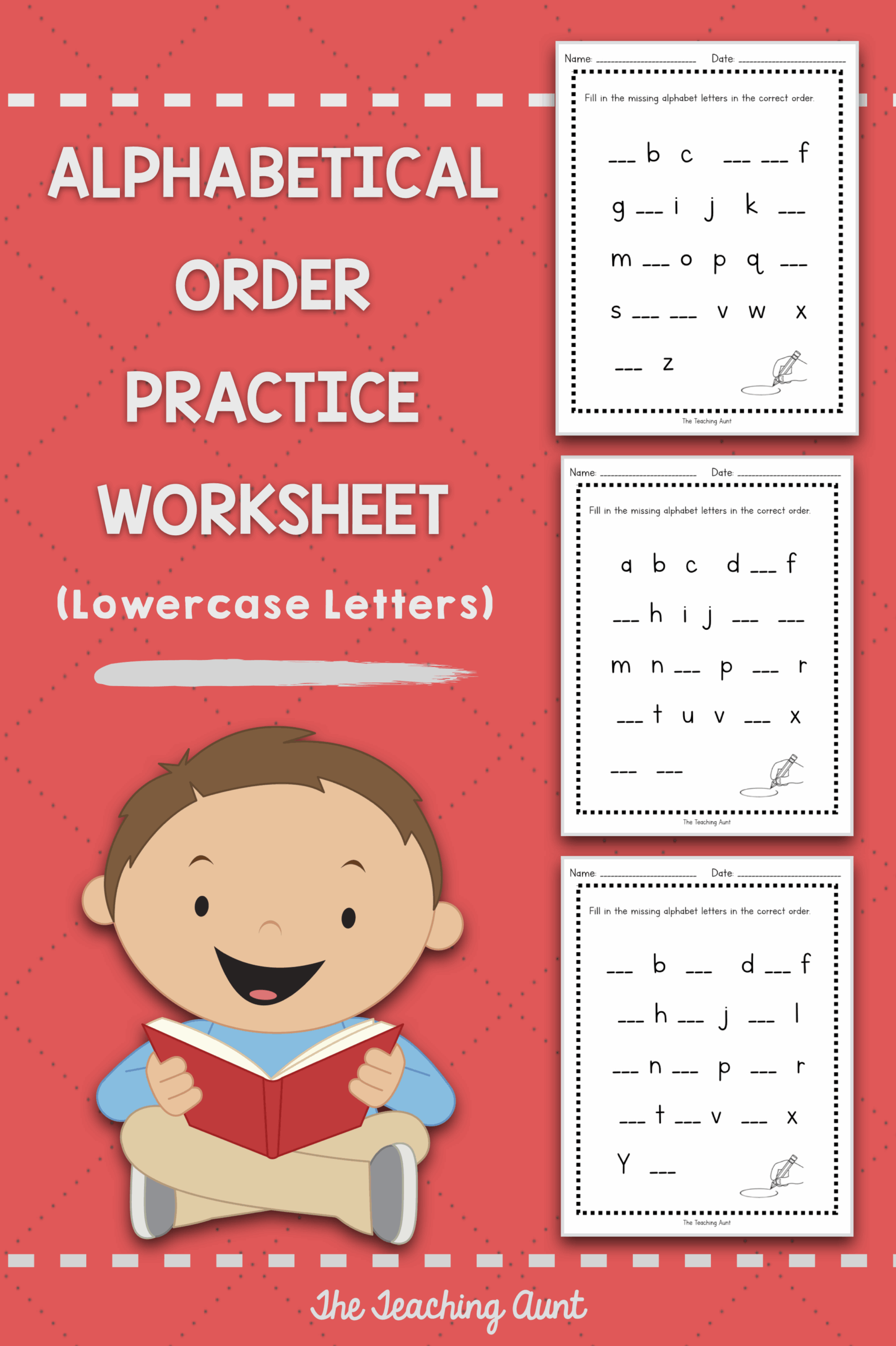 Missing Lowercase Letters Worksheets The Teaching Aunt