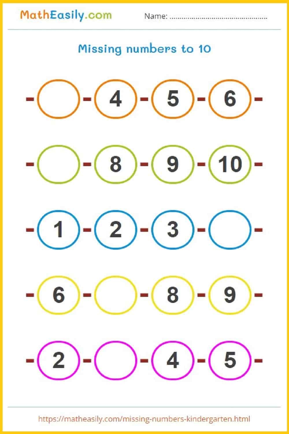 Missing Number Games For Kindergarten Worksheets Missing Number Games For Kindergarten Worksheets