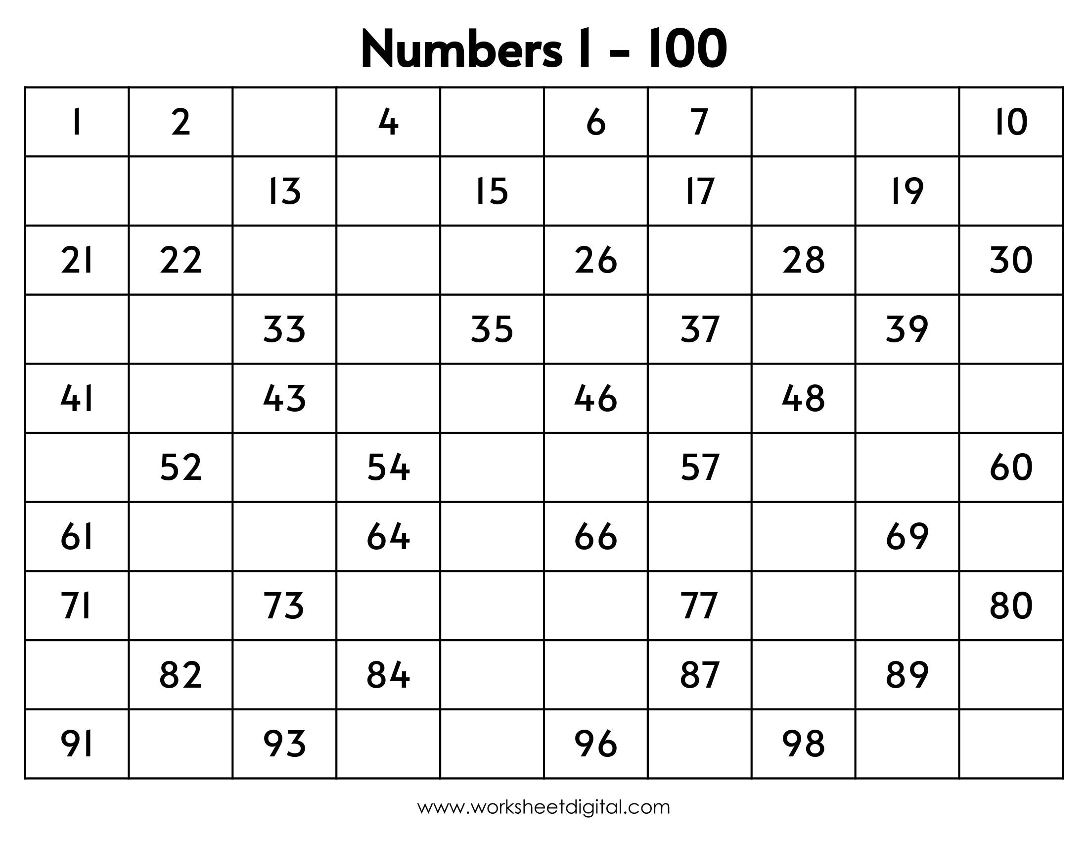 Missing Numbers Chart 1 1000 Homeschool Printable Digital Download Etsy