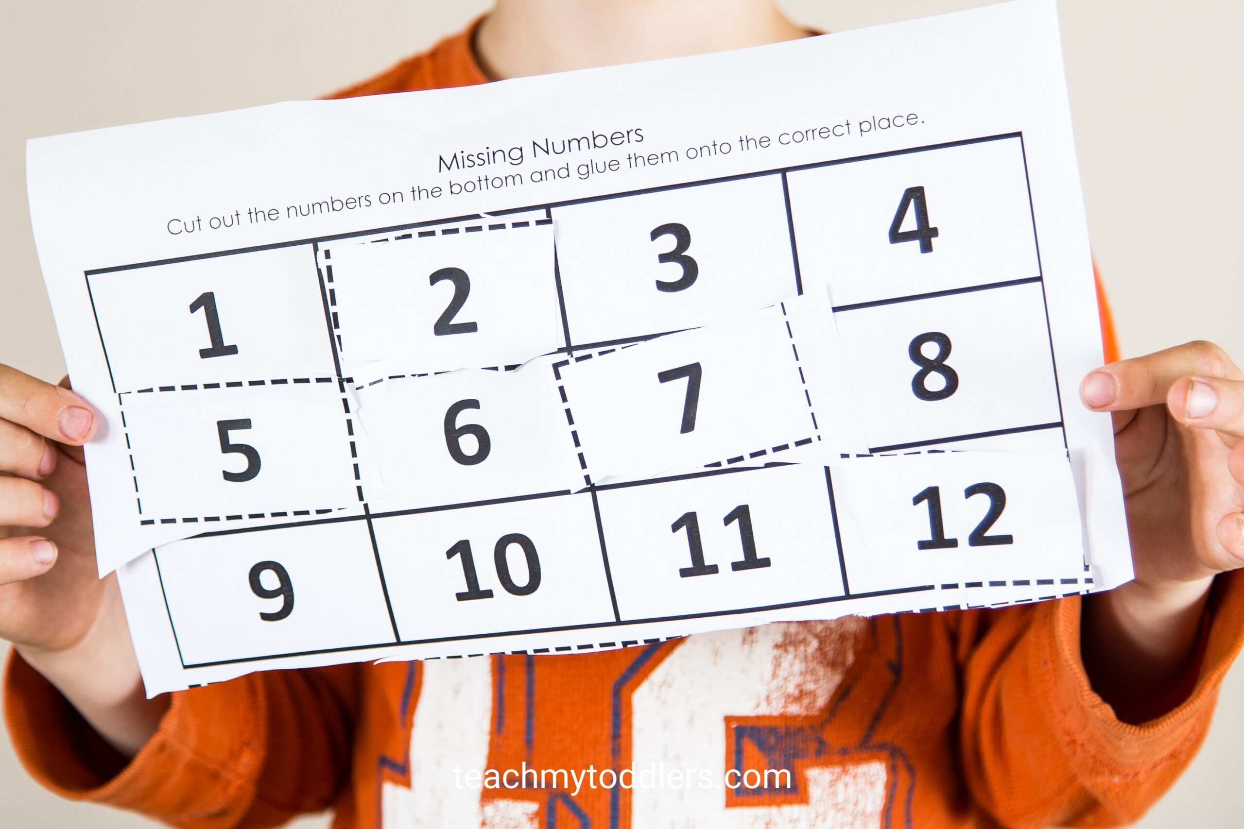 Missing Numbers Cut And Paste Worksheet Teach My Toddlers