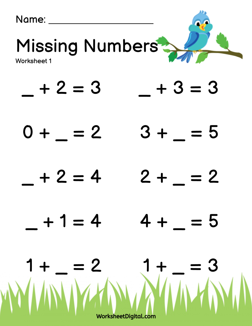 Missing Numbers W1 Worksheet Digital 1 Teacher Made Resources