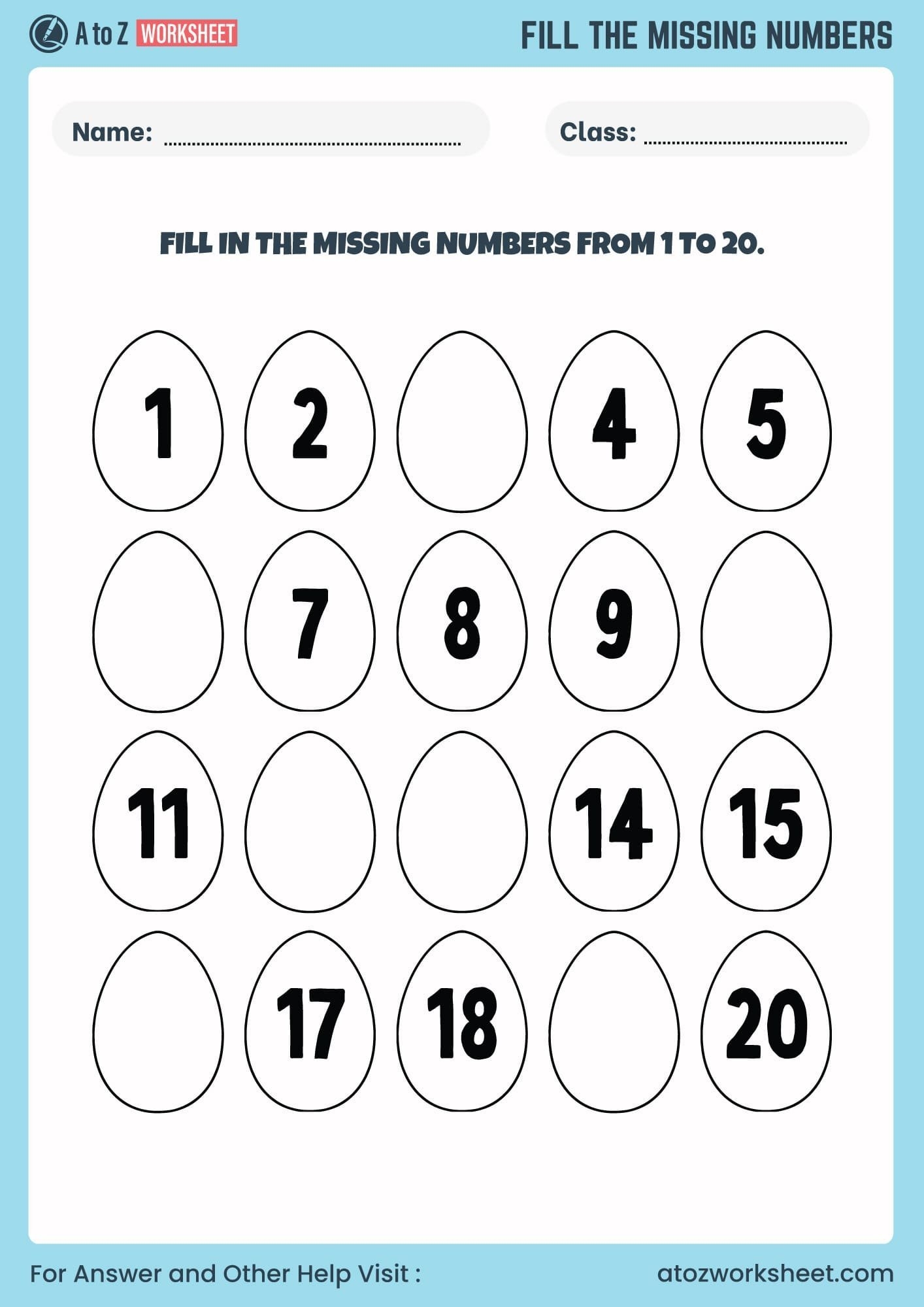 Missing Numbers Worksheet 1 To 50 Free PDF A To Z Worksheet Missing Numbers Worksheet 1 To 50 Free PDF A To Z Worksheet
