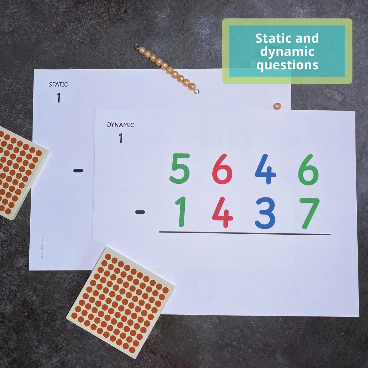 Montessori Math 4 Digit Golden Bead Subtraction With Large Cards Made By Teachers Montessori Math 4 Digit Golden Bead Subtraction With Large Cards Made By Teachers