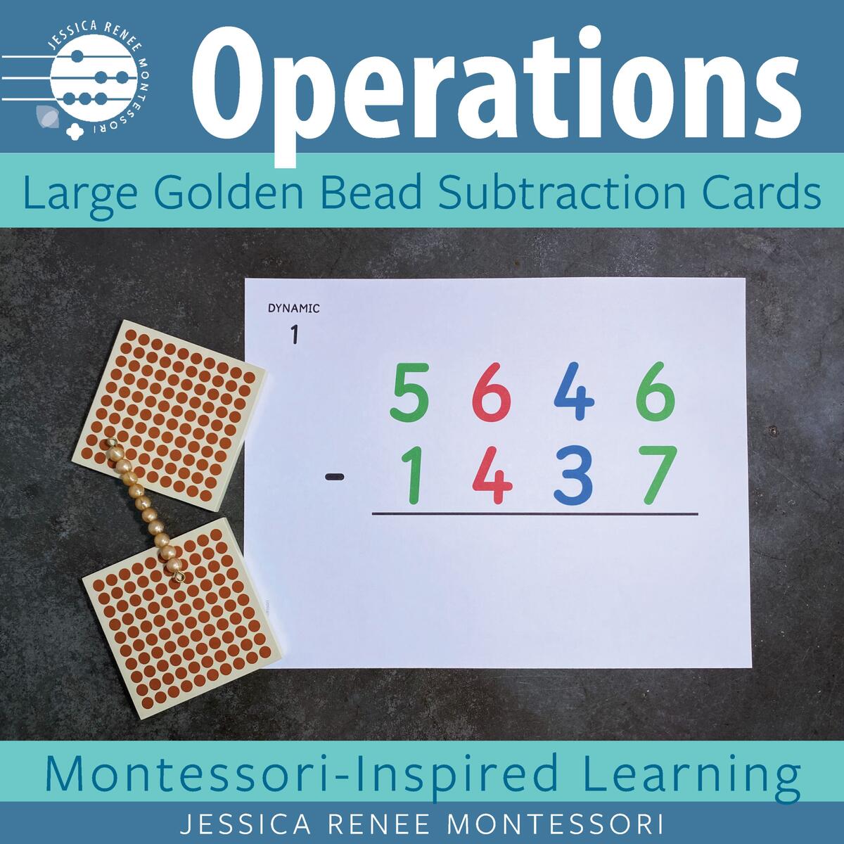 Montessori Math 4 Digit Golden Bead Subtraction With Large Cards Made By Teachers Montessori Math 4 Digit Golden Bead Subtraction With Large Cards Made By Teachers