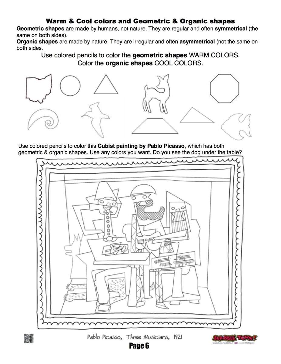 Ms Mo S Art Room 4th Grade Workbook Page About Organic And Geometric Shapes