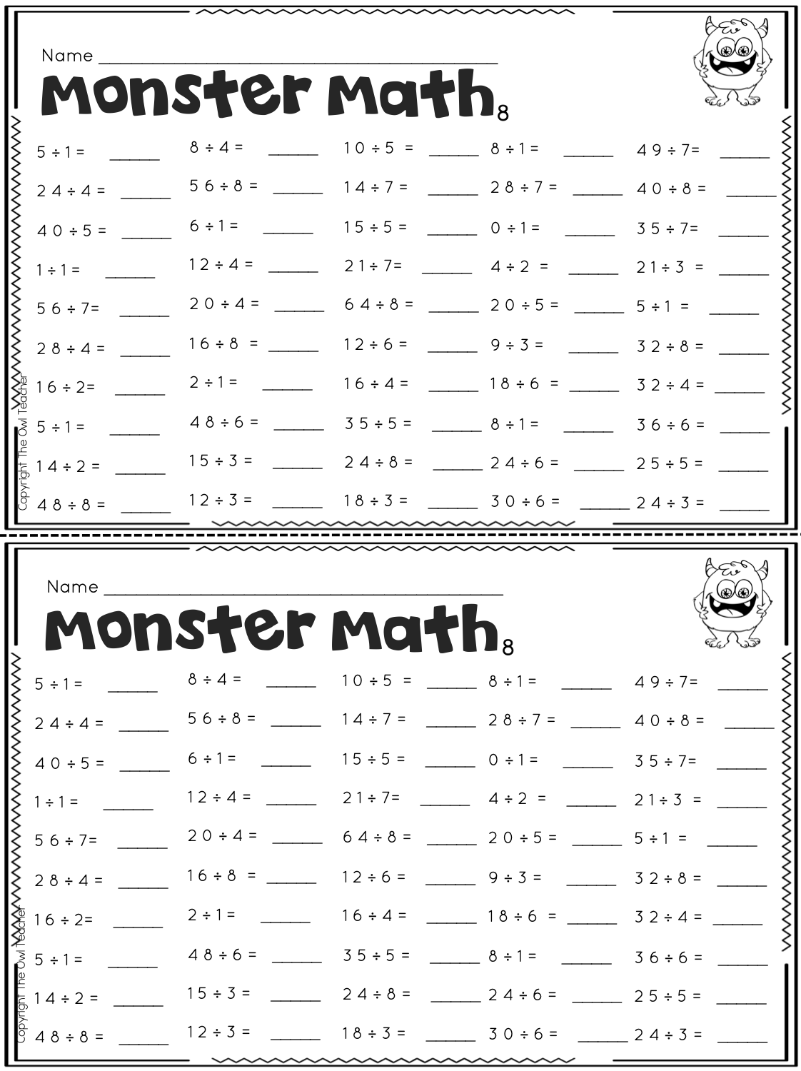 Multiplication And Division Fact Fluency Program The Owl Teacher Worksheets Library Multiplication And Division Fact Fluency Program The Owl Teacher Worksheets Library