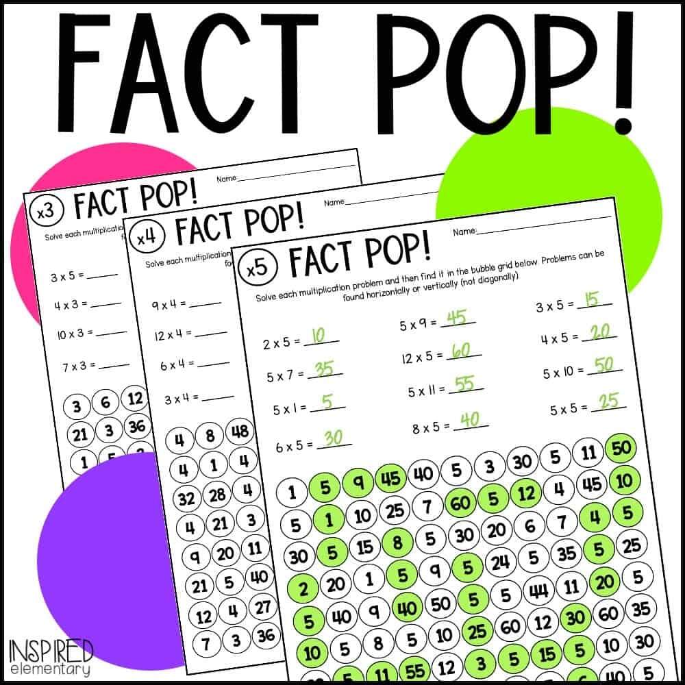 Multiplication Fact Pop Multiplication Facts Practice To 12 Inspired Elementary Multiplication Fact Pop Multiplication Facts Practice To 12 Inspired Elementary
