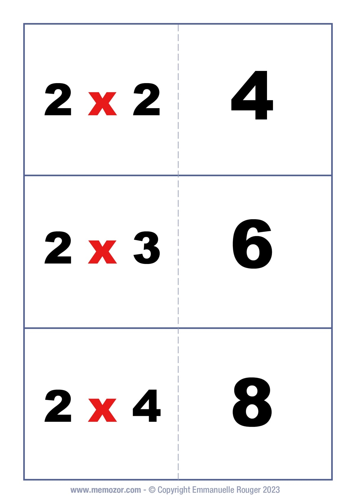 Multiplication Flash Cards 2 Times Table Free Memozor Multiplication Flash Cards 2 Times Table Free Memozor