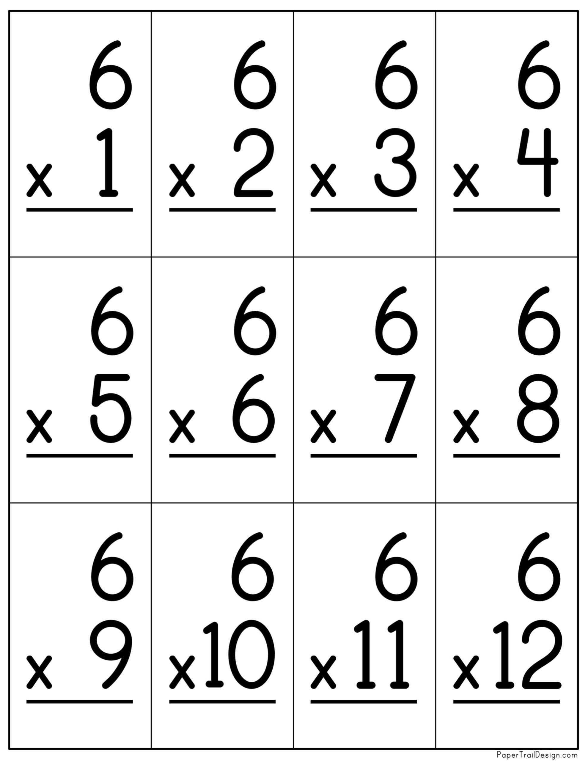 Multiplication Flash Cards Printable Paper Trail Design Multiplication Flashcards Free Printables 48 Pages Teach Prints