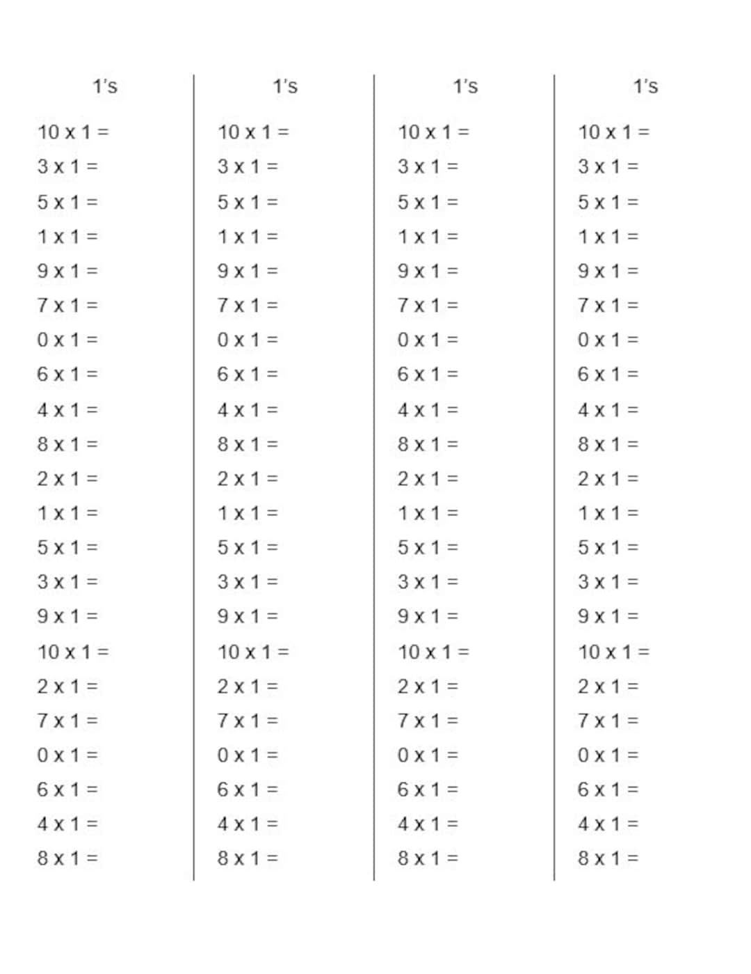 Multiplication Speed Strip Tests Facts 0 12 Digital Download Etsy Multiplication Speed Strip Tests Facts 0 12 Digital Download Etsy