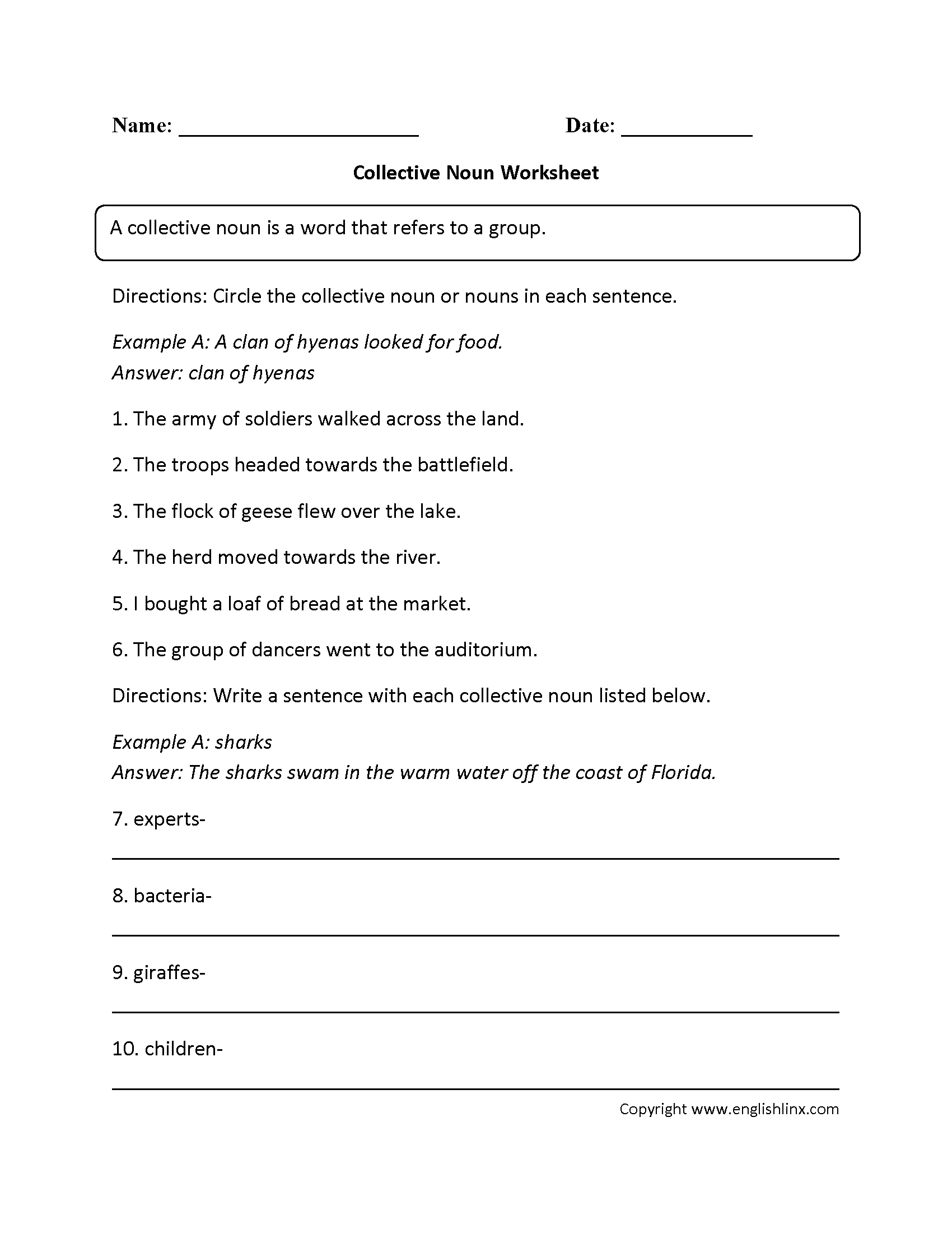 Nouns Worksheets Collective Nouns Worksheets Nouns Worksheets Collective Nouns Worksheets