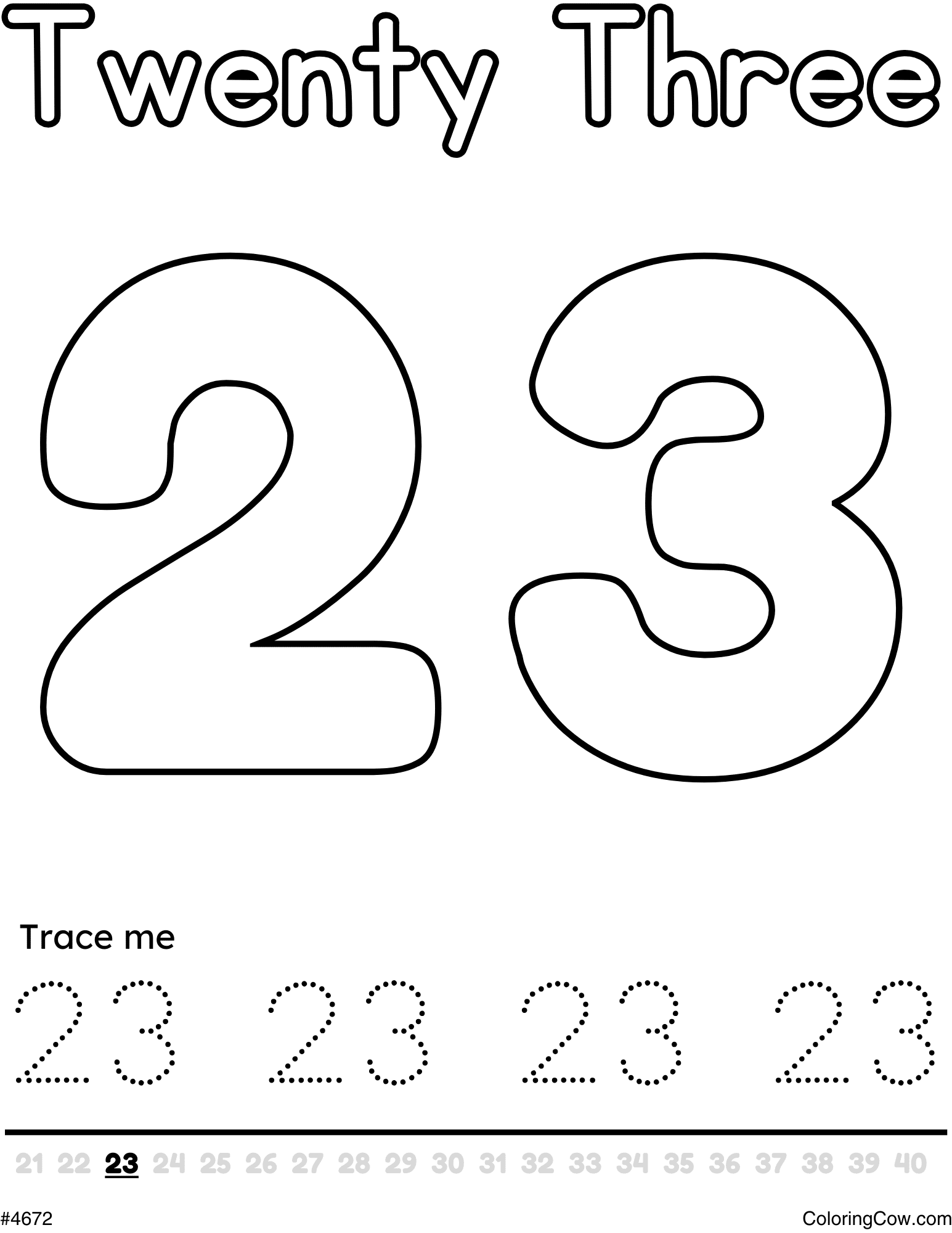 Number 23 Coloring Page