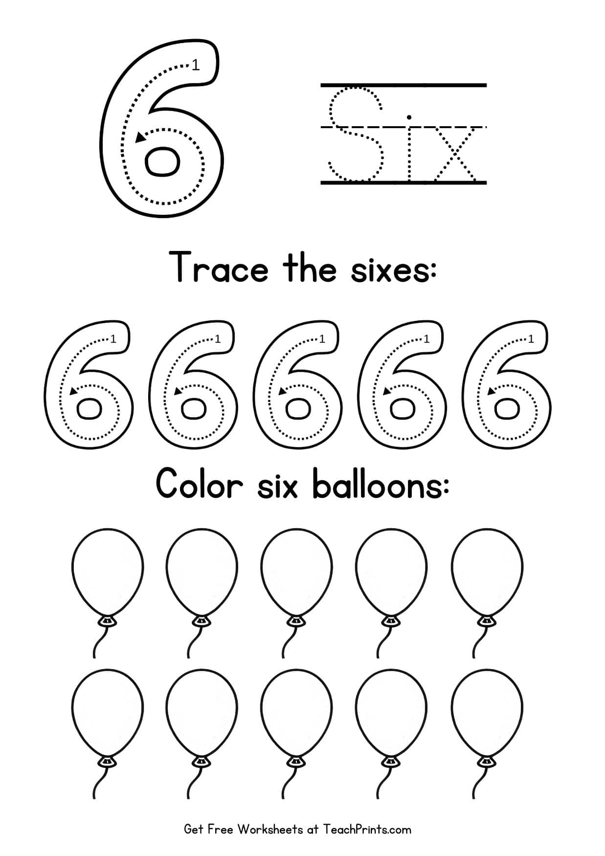 Number 6 Tracing Worksheets Free Printables Teach Prints Number 6 Tracing Worksheets Free Printables Teach Prints