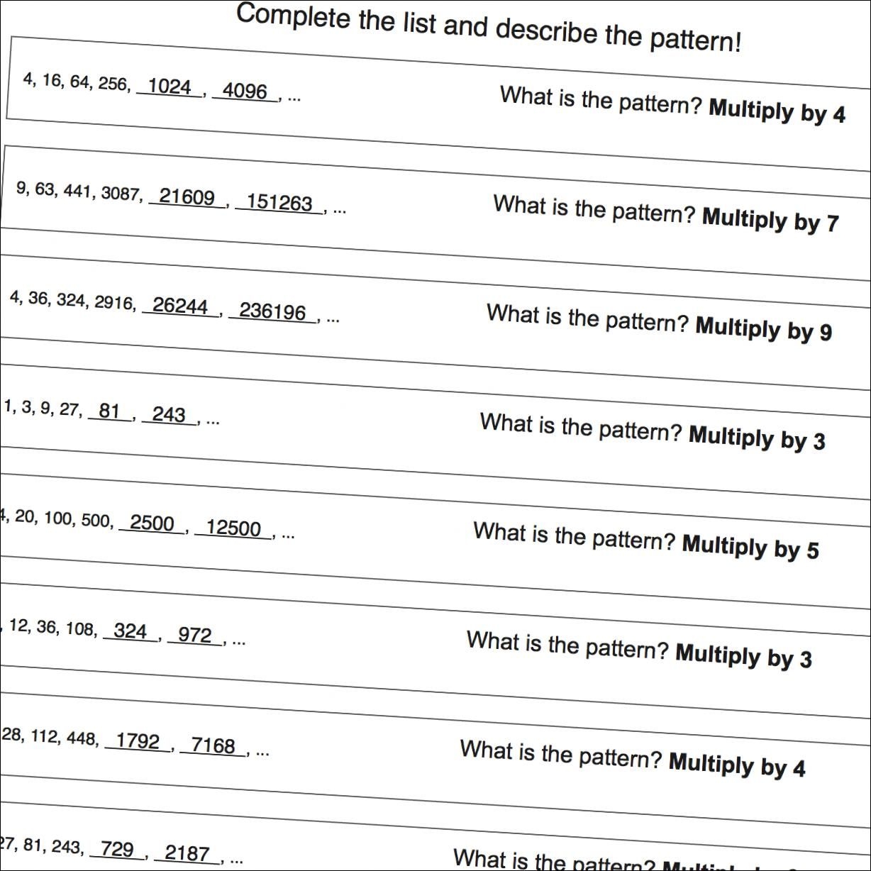 Number Patterns Multiplication Patterns Worksheets Library Number Patterns Multiplication Patterns Worksheets Library