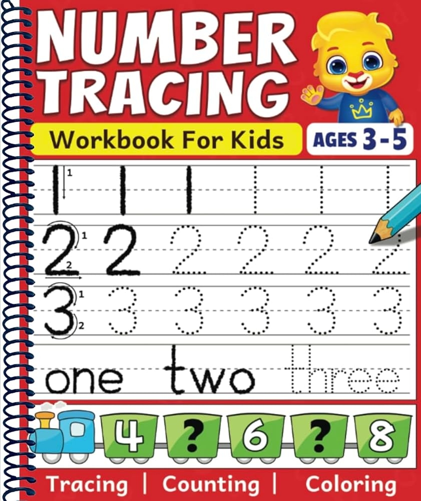 Number Tracing Workbook Color Count Trace Numbers For Toddlers Preschool And Kindergarten Kids Ages 3 5 Beginners Math Activity Book For Preschoolers Kindergarteners Lucas Friends By RV