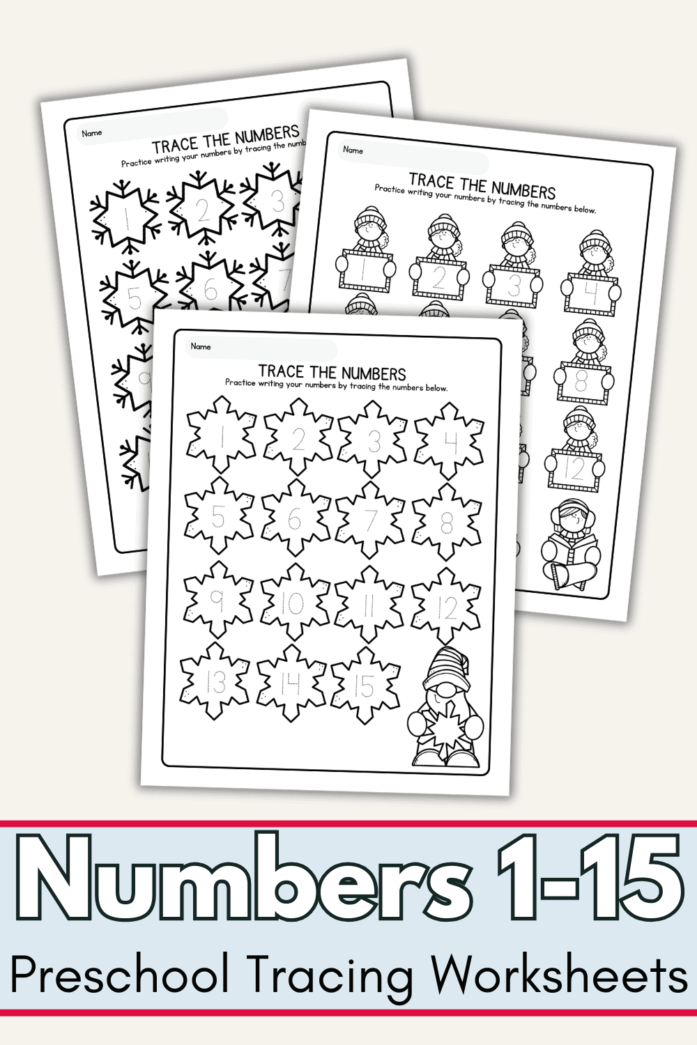 Number Tracing Worksheets For Preschool Practice Numbers 1 15 Number Tracing Worksheets For Preschool Practice Numbers 1 15