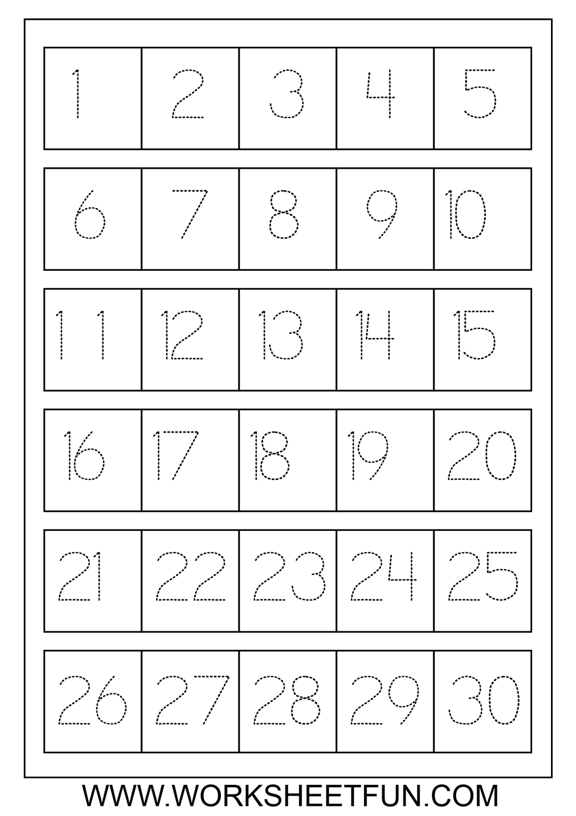 Numbers 1 30 Worksheets Numbers 1 30 Worksheets