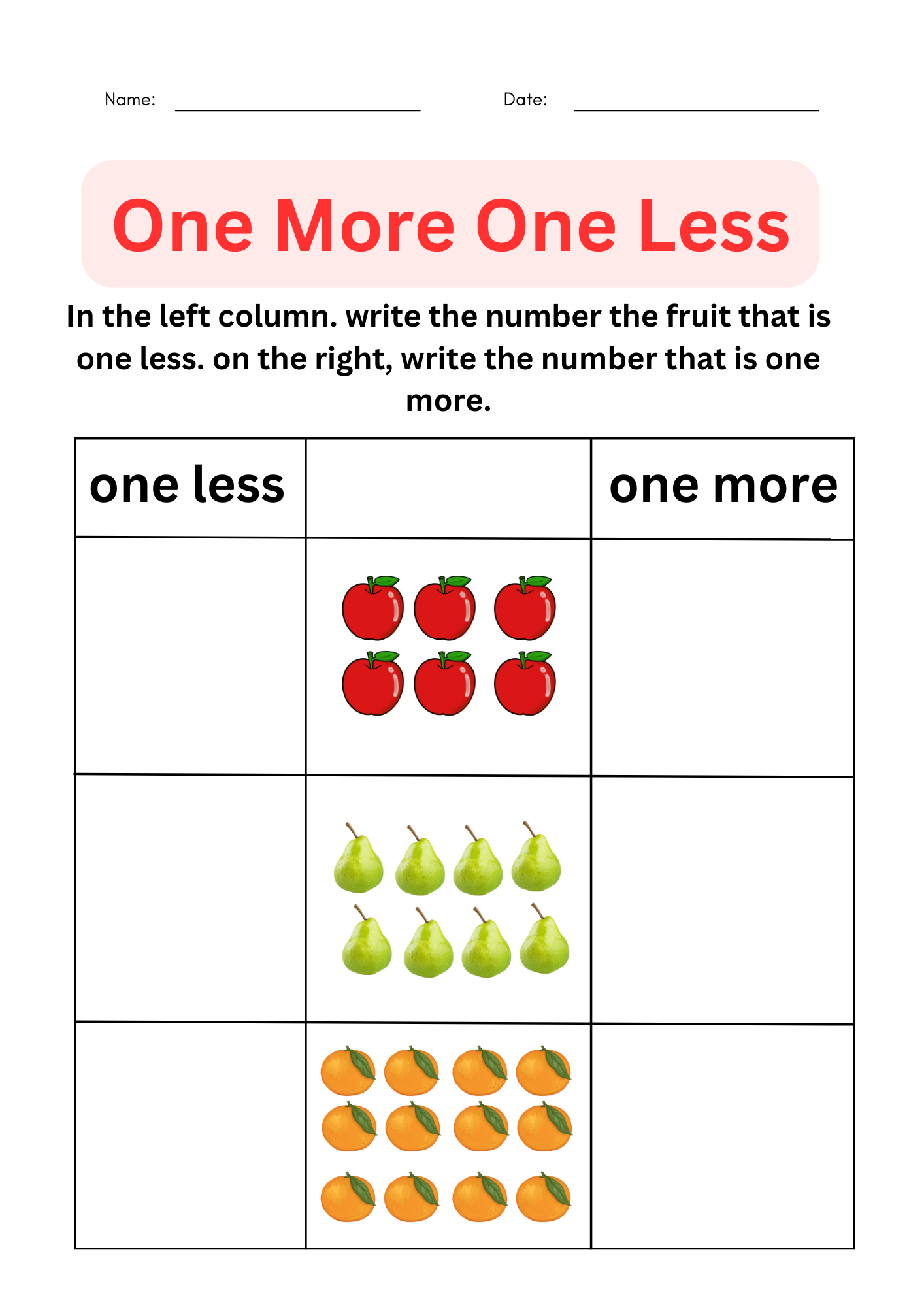 One More One Less Worksheets For Grade 1 2 3 Made By Teachers One More One Less Worksheets For Grade 1 2 3 Made By Teachers