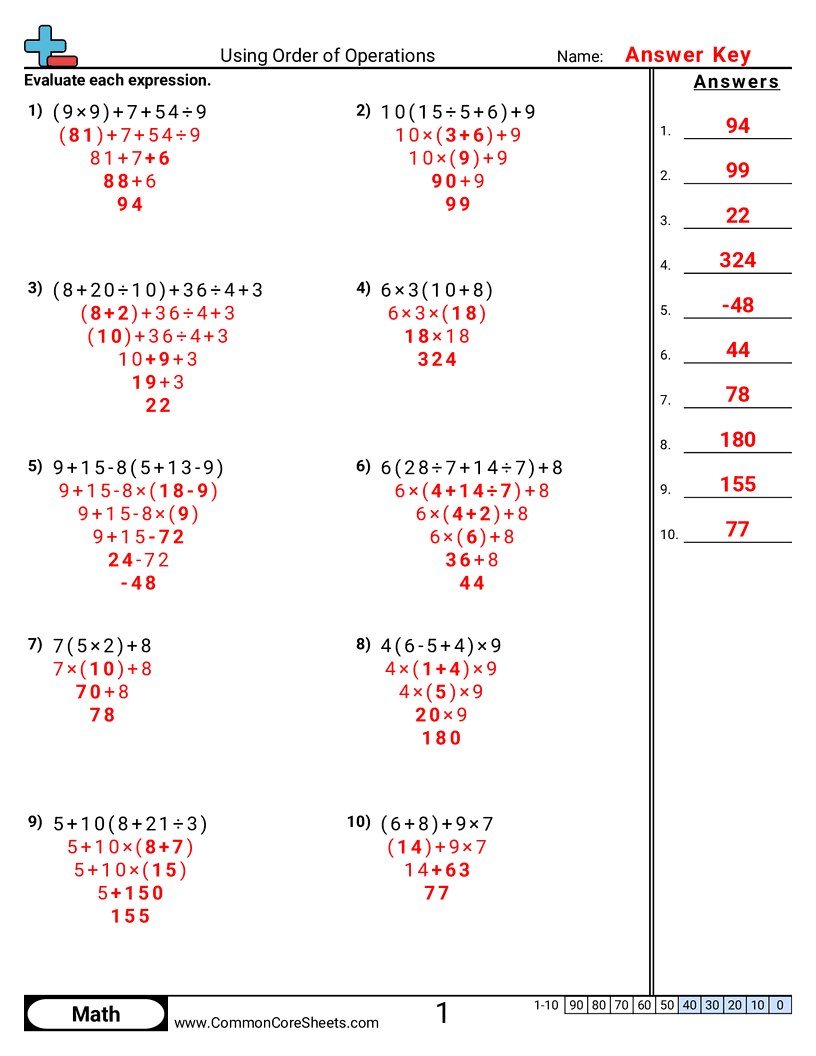 Order Of Operations Worksheets Order Of Operations With Calculators Worksheet Fun And Engaging 7th Grade PDF Worksheets Cazoom Math