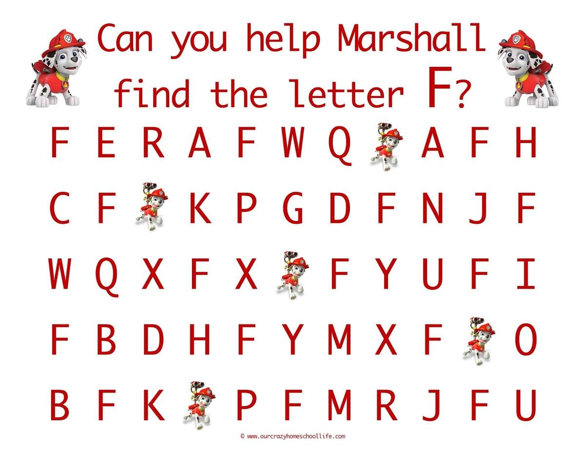 Our Crazy Homeschool Life The Letter F FREE Patrol Patrol Handwriting Printables