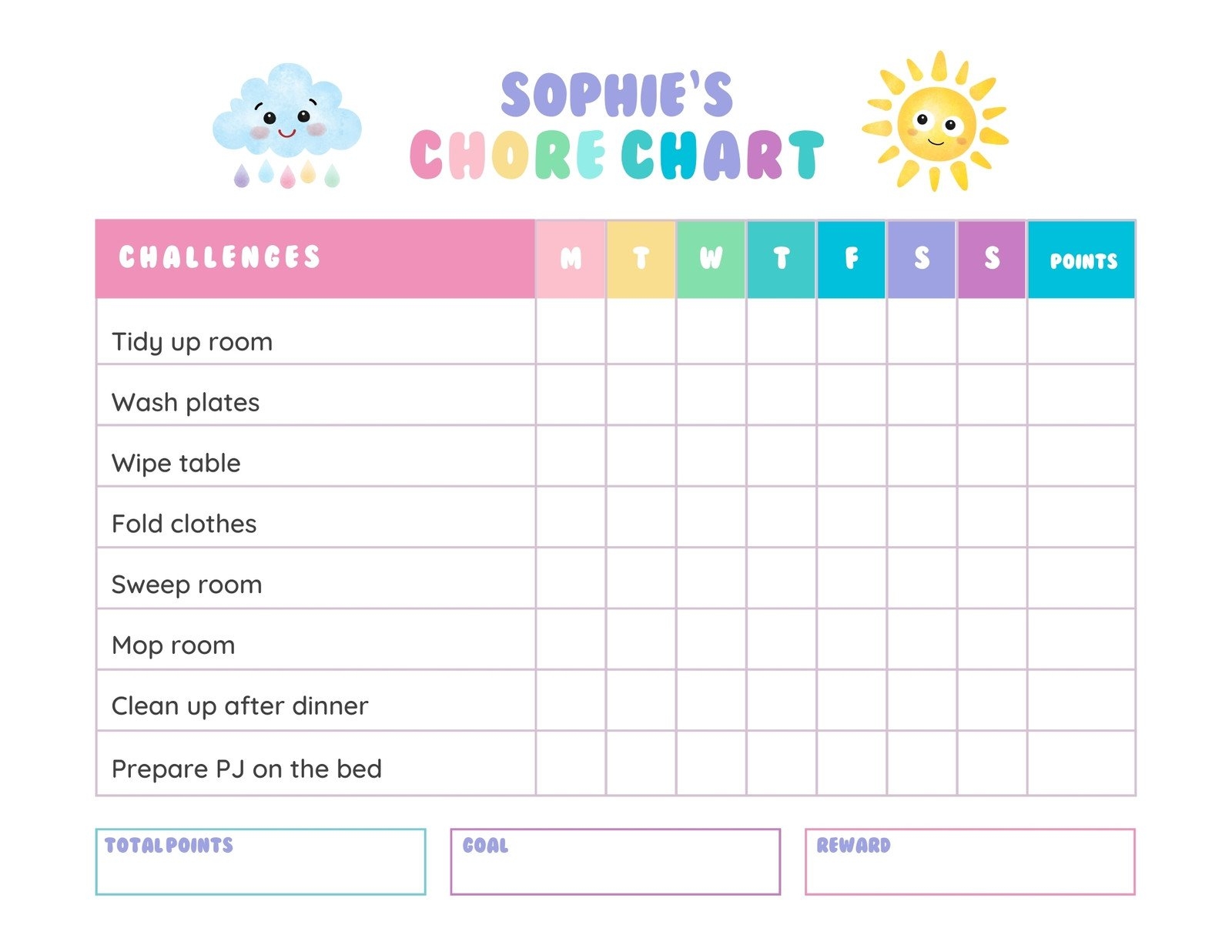 Page 2 Free Customizable Chore Chart Templates To Print Canva Printable Chore Chart For Kids IMOM