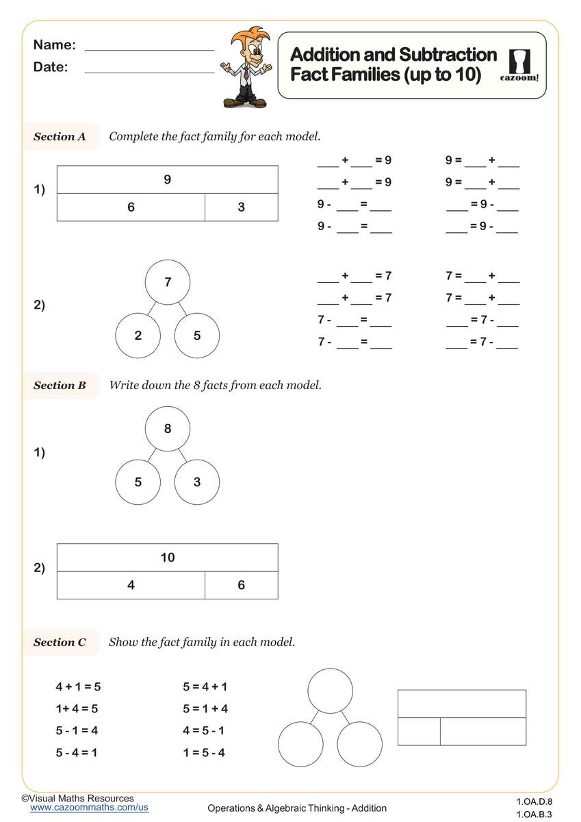 Part Part Whole Models Find A Part Within 20 Worksheet Fun And Engaging K And 1st Grade Number Operations Worksheet Cazoom Math